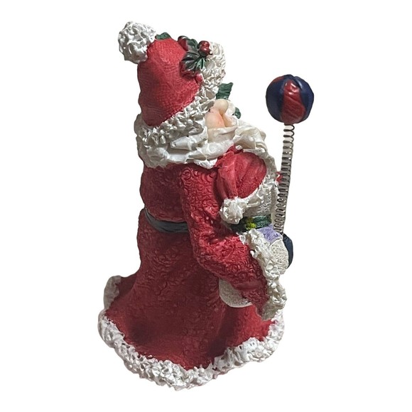 Vintage Artmark Santa Figurine Snowman Bells Christmas Tree Ball On Spring READ - Picture 5 of 5